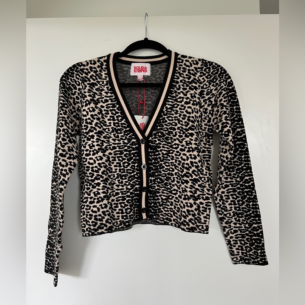 NWT solid and striped animal print cardigan size Small
